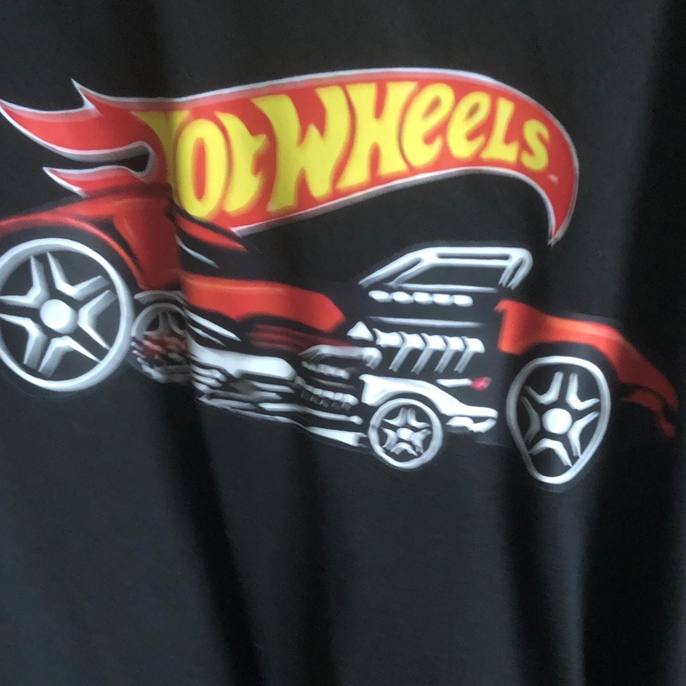 Hot Wheels Black Graphic Tee - Red & Yellow Car Logo